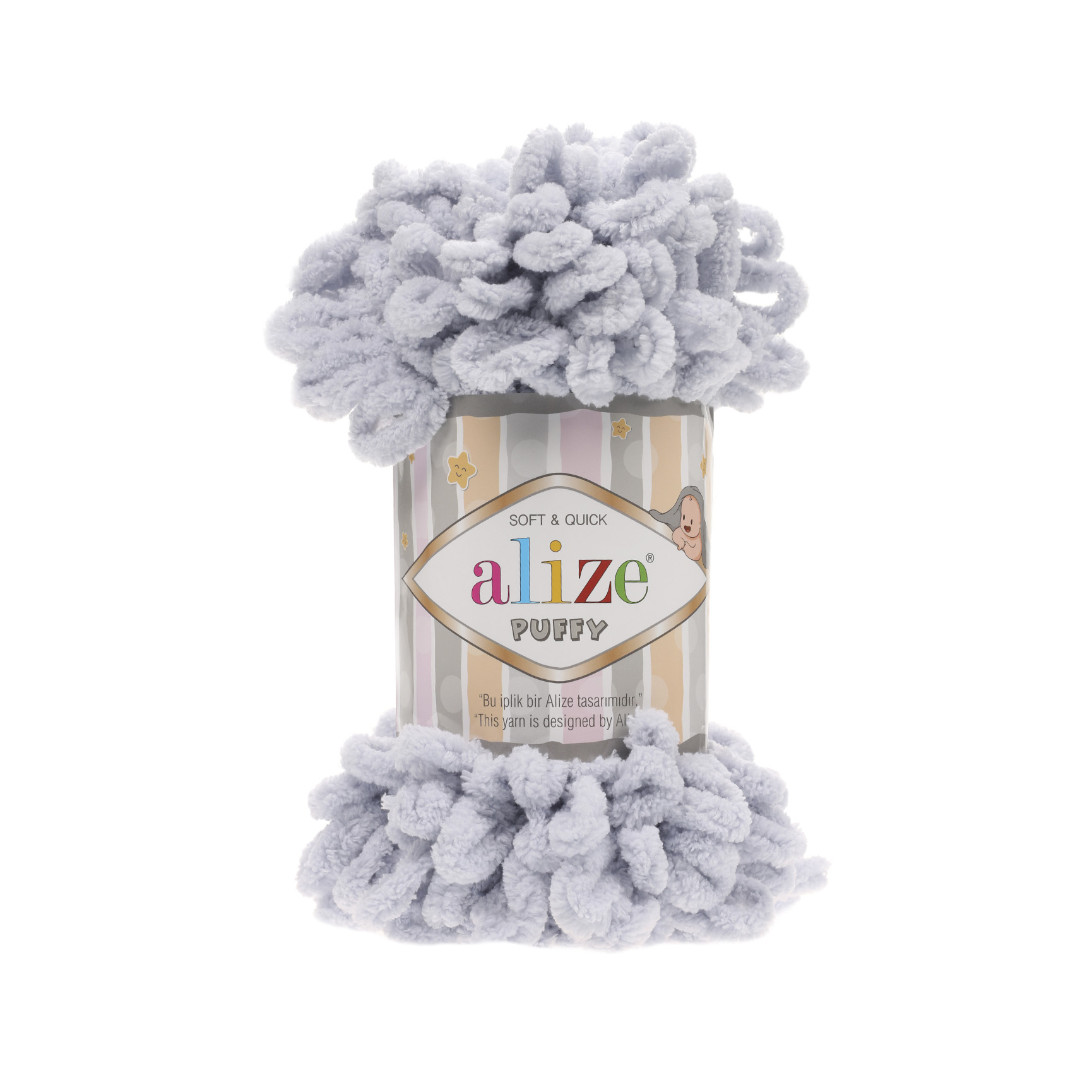 Пряжа Alize "Puffy" (100гр) цв.416 серый