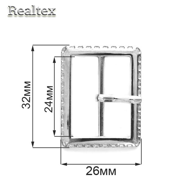  Пряжка металлическая Realtex R 23-4 (10шт) цв.никель 