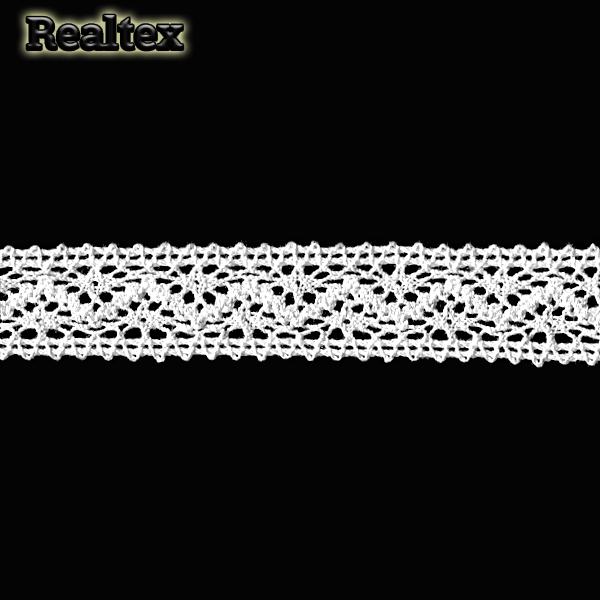 Тесьма вязаная тонкая нить 20мм TBY 5237 (10м) цв.02 белый 