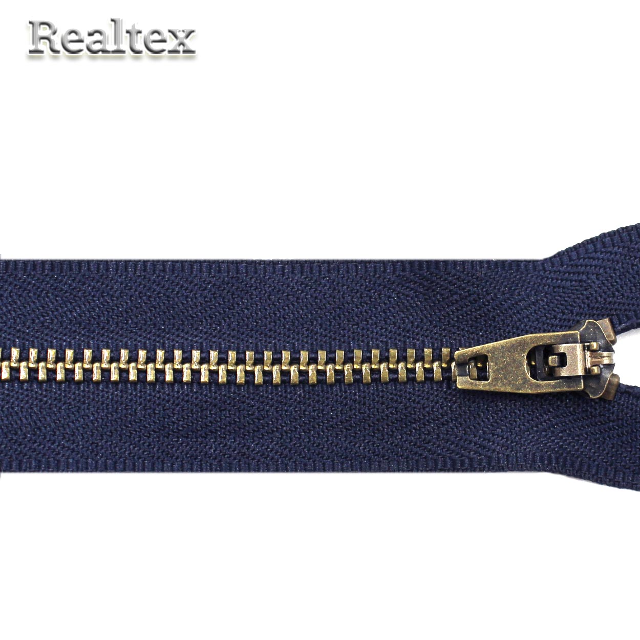 Молнии джинсовые JIN 4B бронза 18см Т.4, неразъёмная №1 (10шт) цв.318 темно-синий