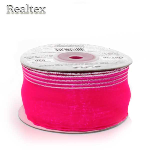 Лента капроновая 40мм ORT-38 "Blitz" цв.030 т.розовый/серебро