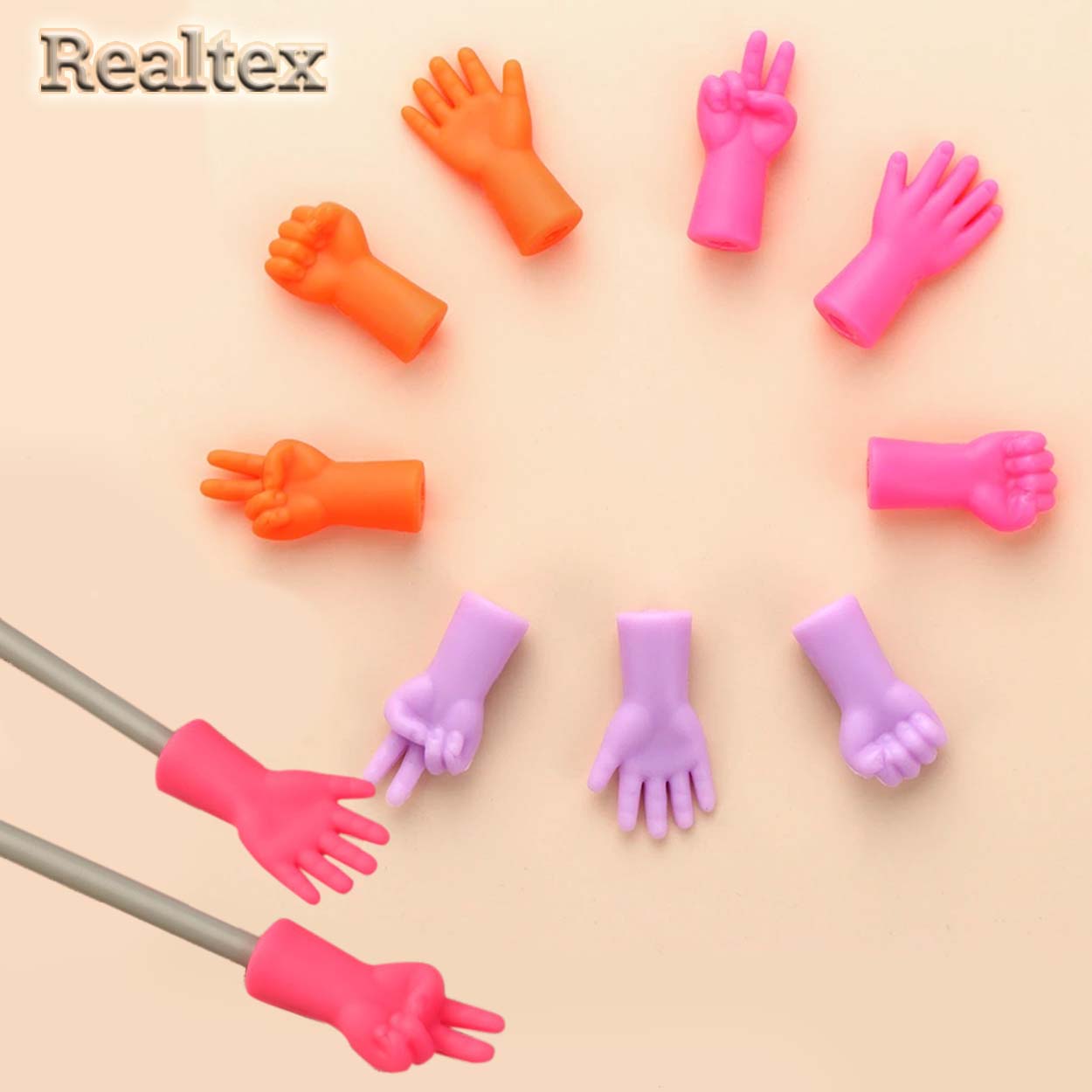 Наконечники-стоперы для спиц 9101457 "Рука" (6шт)