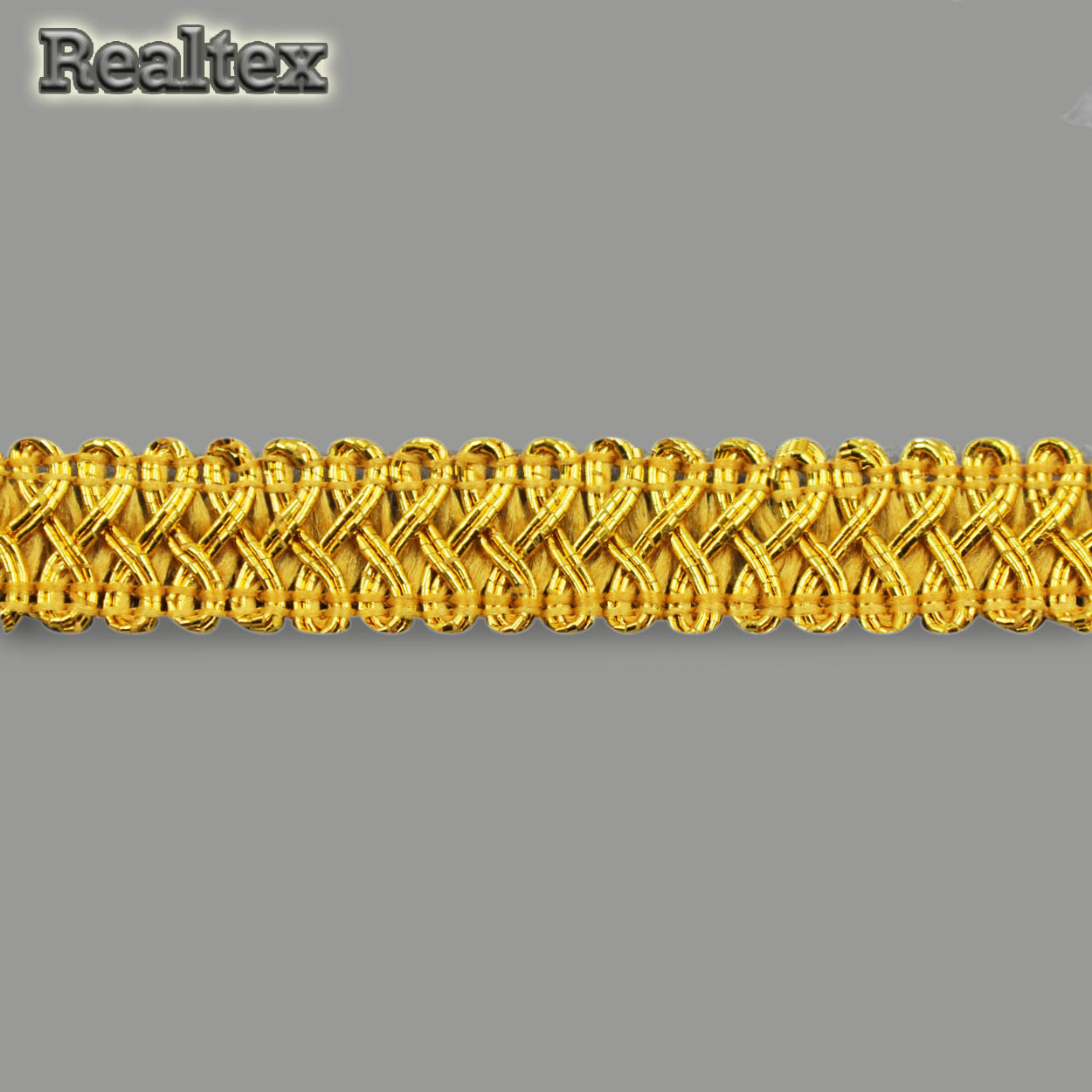 Тесьма Реалтекс металлизированная "Шанель" 15мм Premium 13-2333 цв.золото