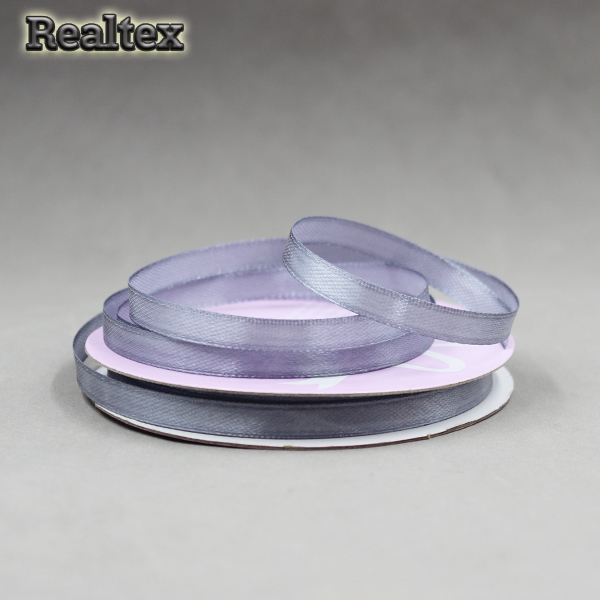 Лента атласная 6мм Realtex (27,4м) цв.3170 т.серый