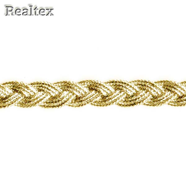 Тесьма металлизированная 8мм MTR-08 цв.золото 