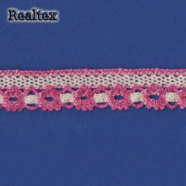 Кружево вязаное  25мм 1507 цв.розовый