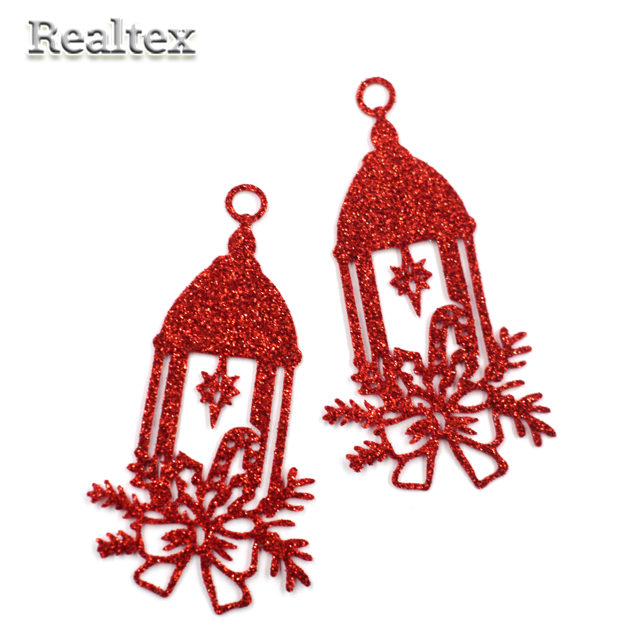 Набор "Фонарик" из глиттерного фоамирана 82*45мм (4шт) цв.красный