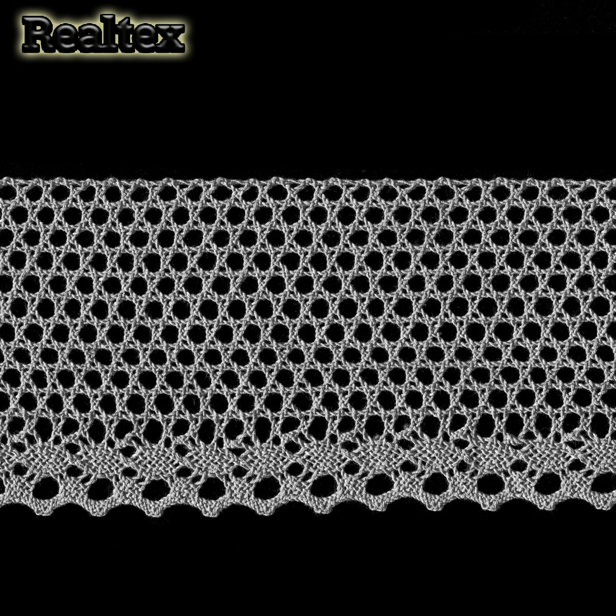 Кружево вязаное  80мм 80.01.145 (25м) цв.07 серый