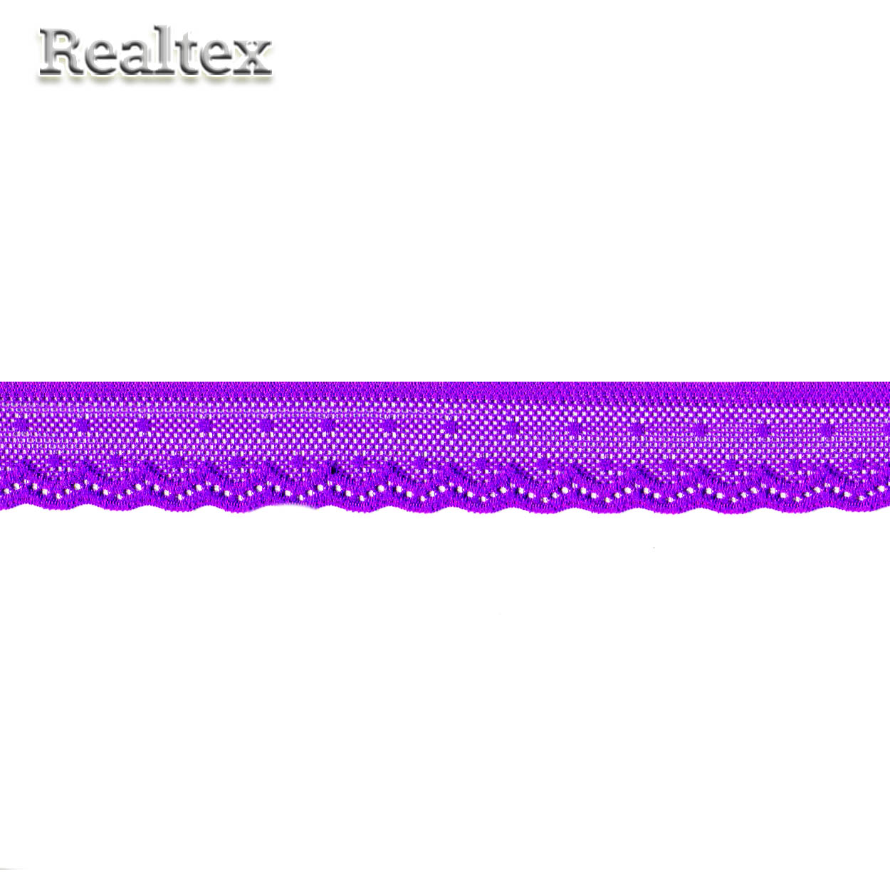 Кружево стрейч  25мм TBY 8028 цв.А0507 фиолетовый неон 