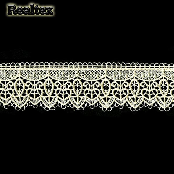 Кружево  гипюр  Realtex  40мм LF-071 цв.24 светло-бежевый  