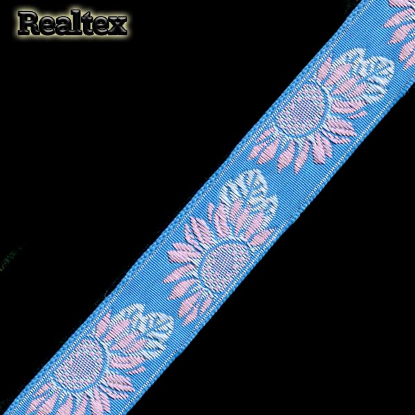 Тесьма жакардовая 24мм с1852г17 рис.9058 (50м) цв.голубой/розовый 