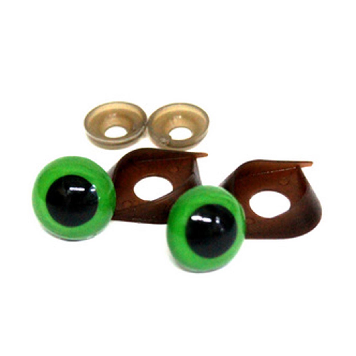 Глазки пластиковые с фиксатором + веко двустороннее №12 26595 цв.зелёный