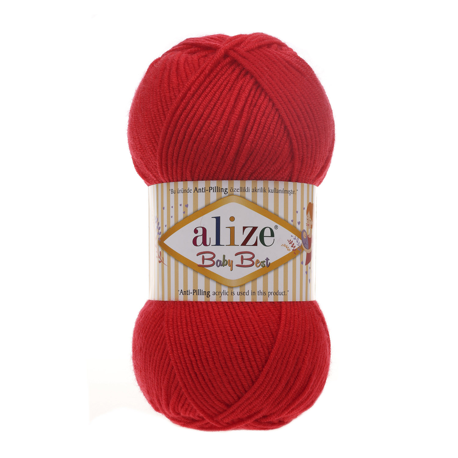 Пряжа Alize "Baby Best" (100гр) цв.056 красный