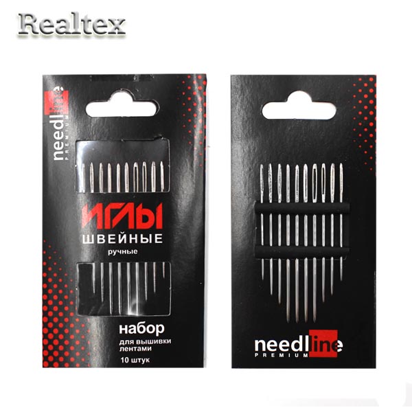 Набор игл швейных ручных для вышивки лентами ИЗ-200924 никелированных ассорти (6 игл) 