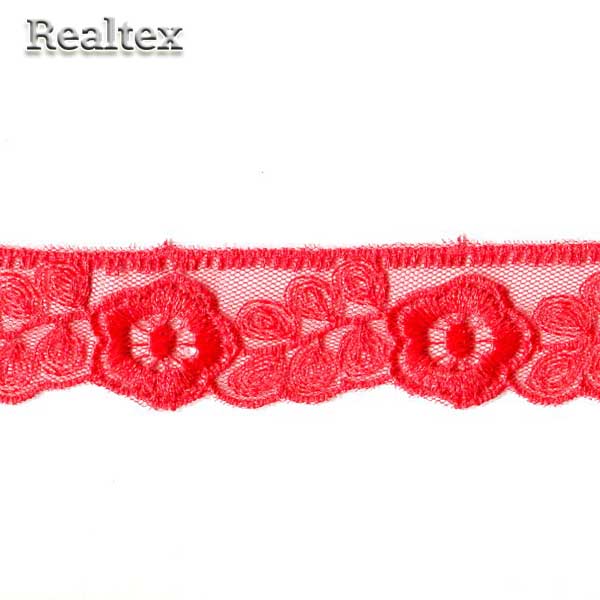 Кружево на сетке  30мм 54-4034 цв.007N красный