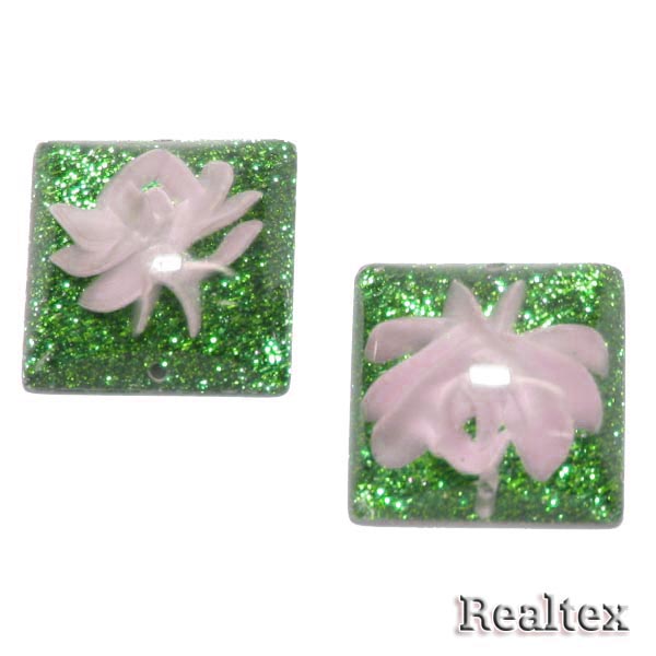 Стразы пластиковые пришивные AB-6 большие цв.салатовый