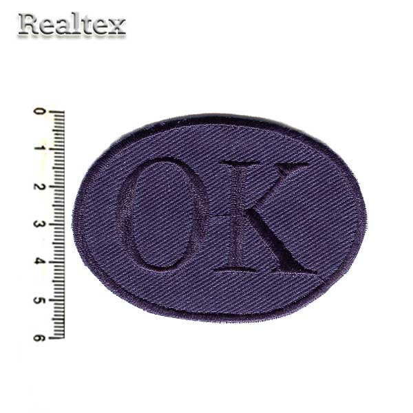  Термоаппликации Реалтекс "OK" 7,5*5,5см цв.темно-синий