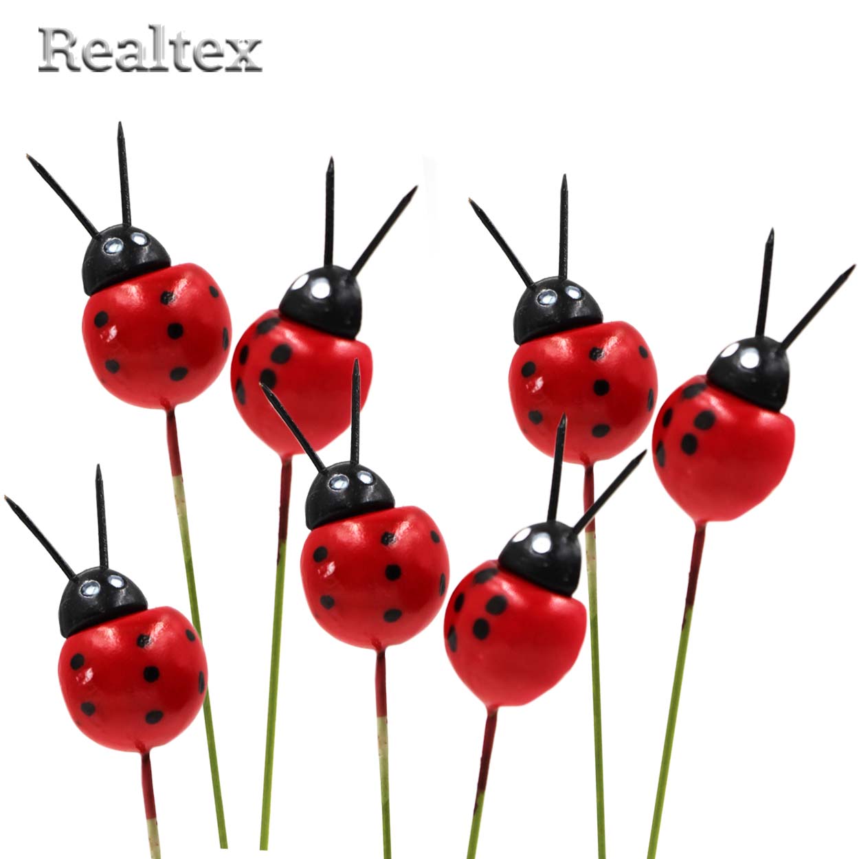 Декор Realtex Божья коровка 18*34мм на проволоке + 60мм (100шт)