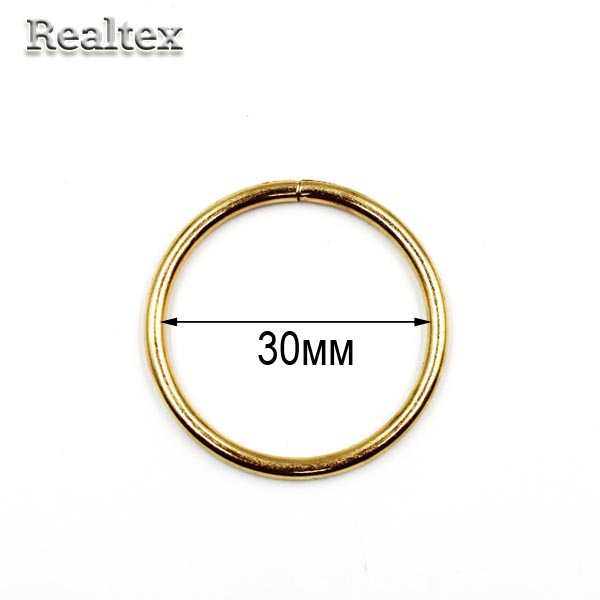 Кольцо разъёмное металлическое 30*2.5мм RS цв.золото