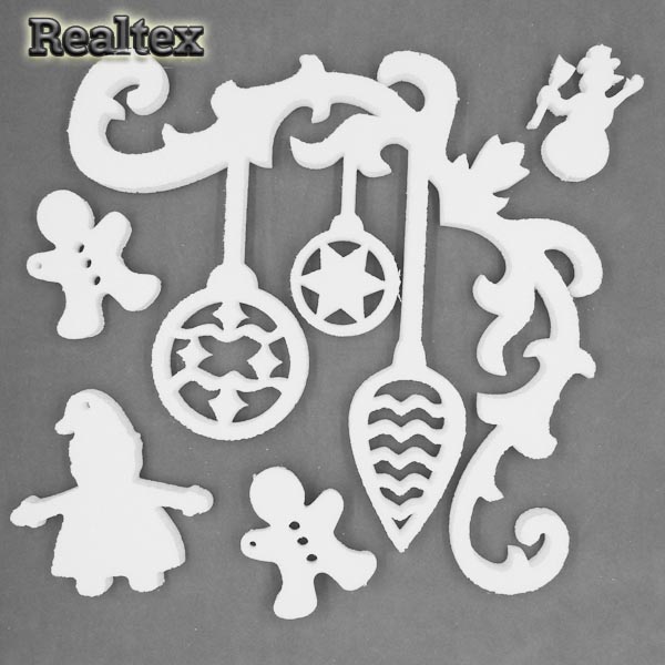 Заготовка для декорирования Новогодняя композиция с шариками 27см мод.13488 (1уп) (пенопласт пористый)