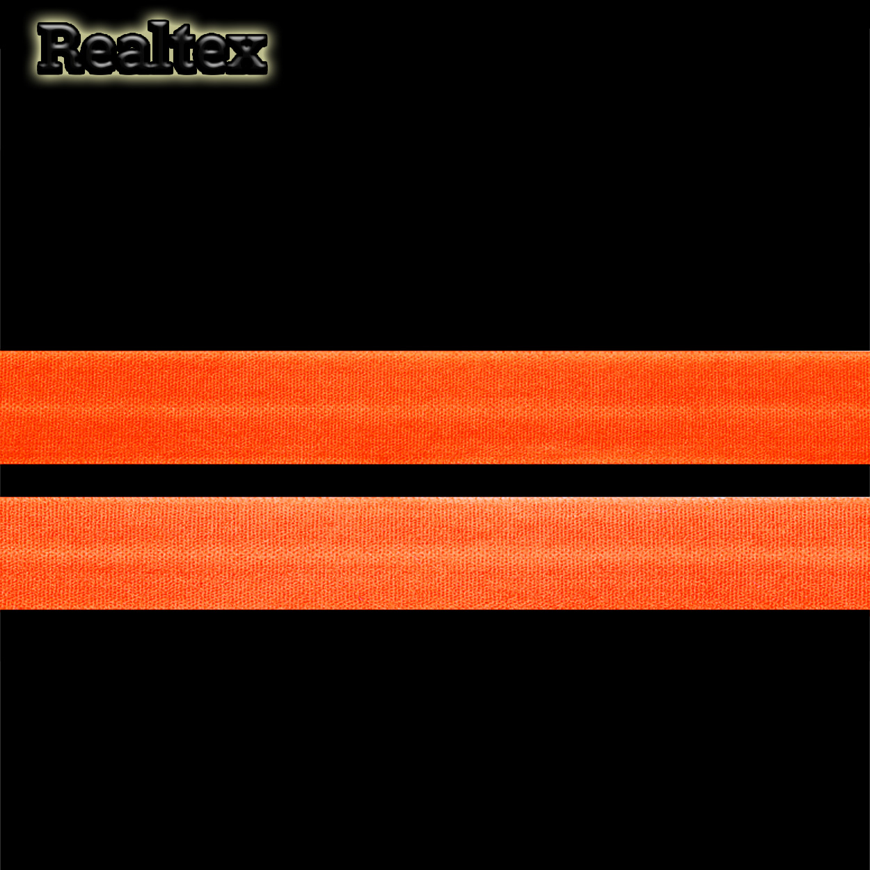 Косая бейка стрейч матовая 15мм (50м) цв.A3409 оранжевый неон 