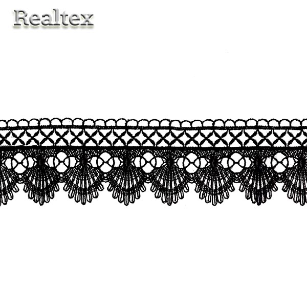 Кружево  гипюр  Realtex  51мм LF-351 цв.01 черный  