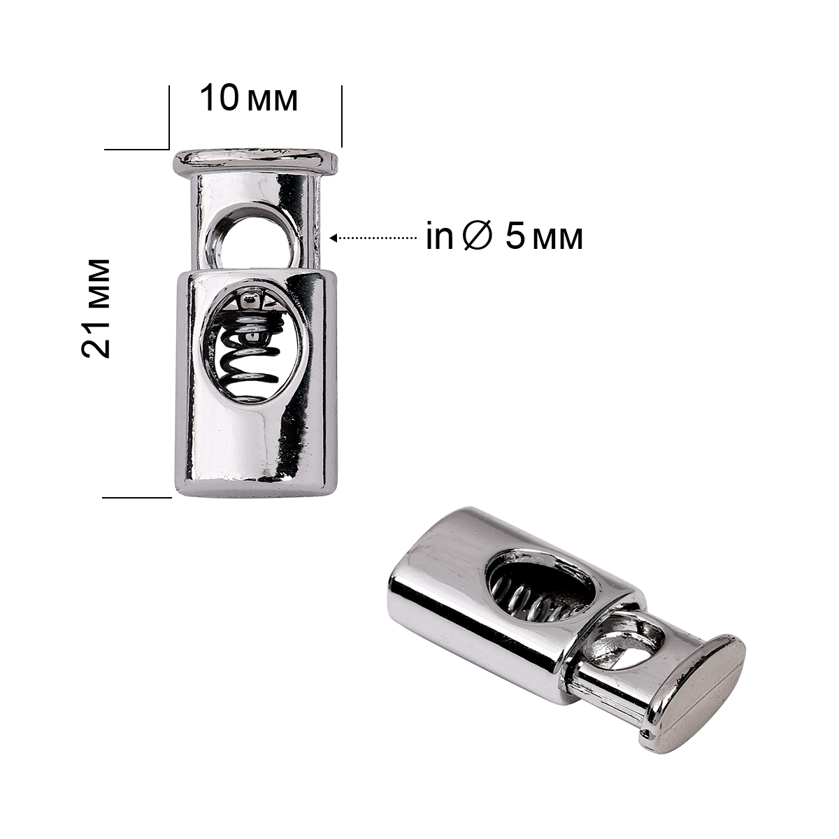 Фиксатор пластик TBY 0322 10*21мм (20шт) цв.никель