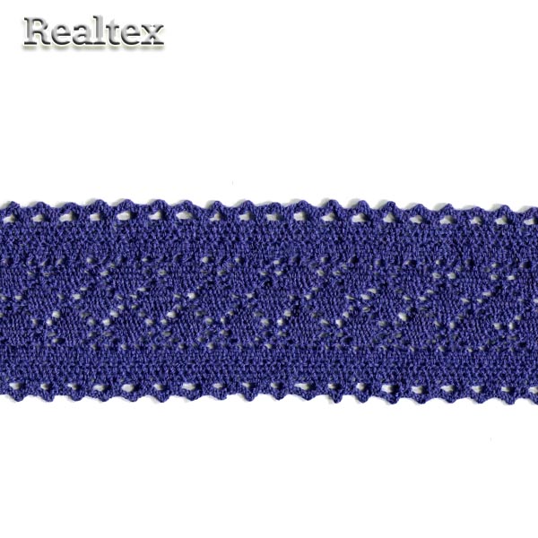 Кружево вязаное  60мм 60.01.153 (25м) цв.сине-фиолетовый