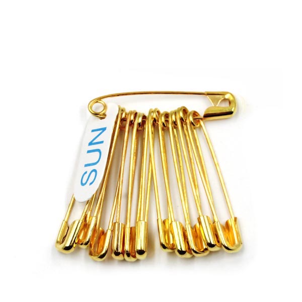 Булавки английские "Реалтекс" SUN №2 38мм цв.золото 