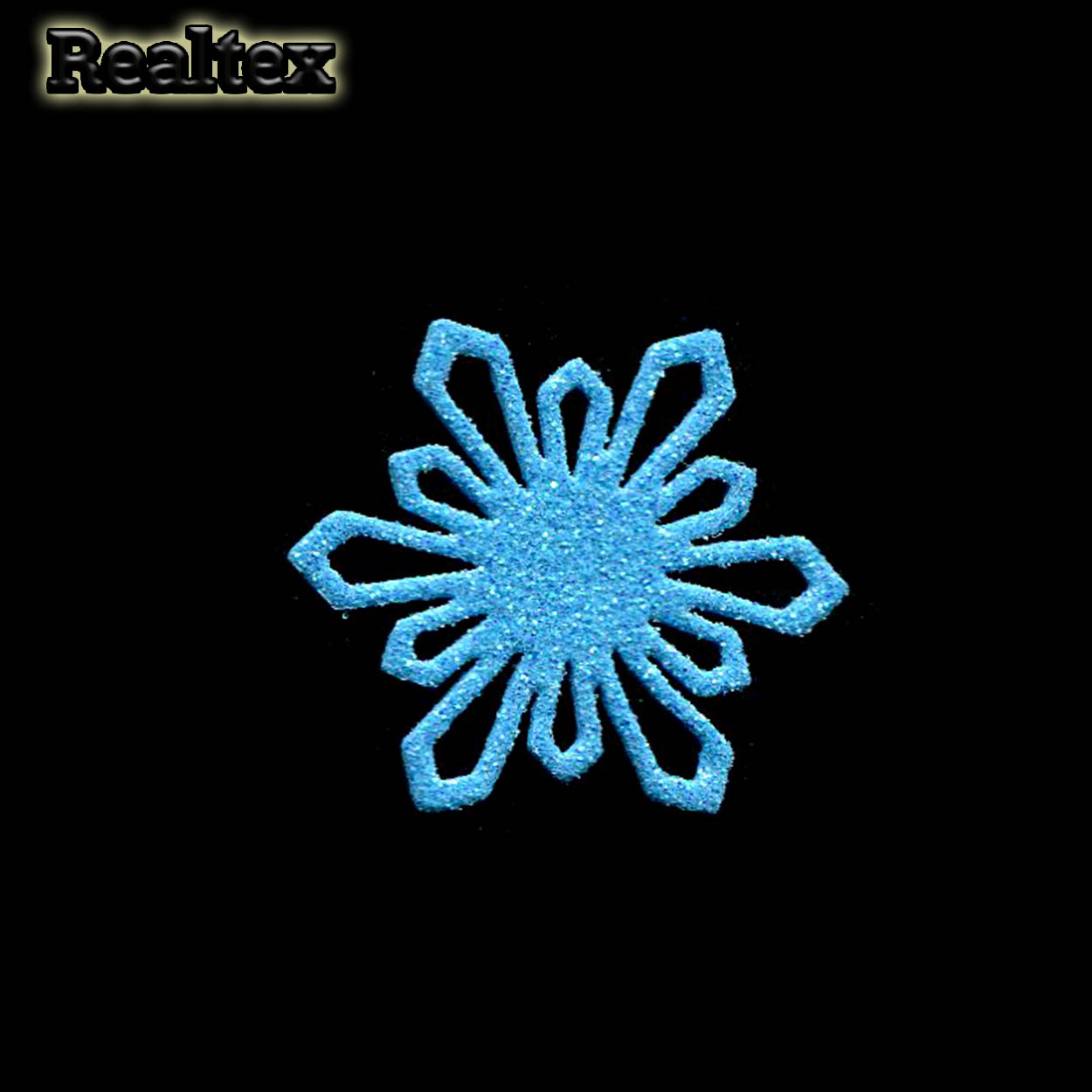 Набор 19 "Снежинки" из глиттерного фоамирана 48мм (10 шт) цв.бирюза