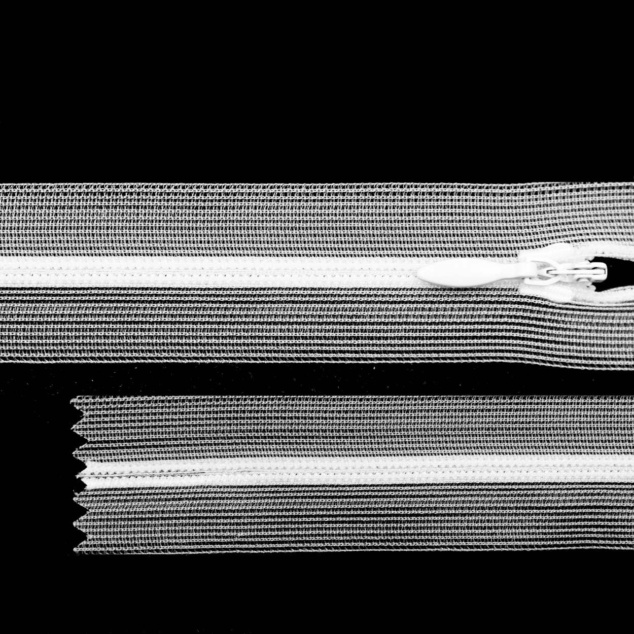 Молния потайная G010S на сетчатой тесьме 50см цв.101 белый