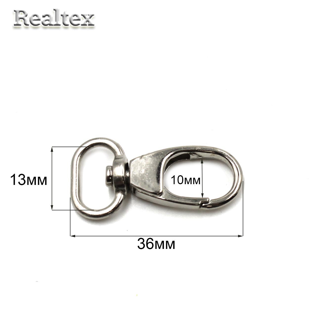 Карабин Realtex 13*36мм (25шт) цв.никель