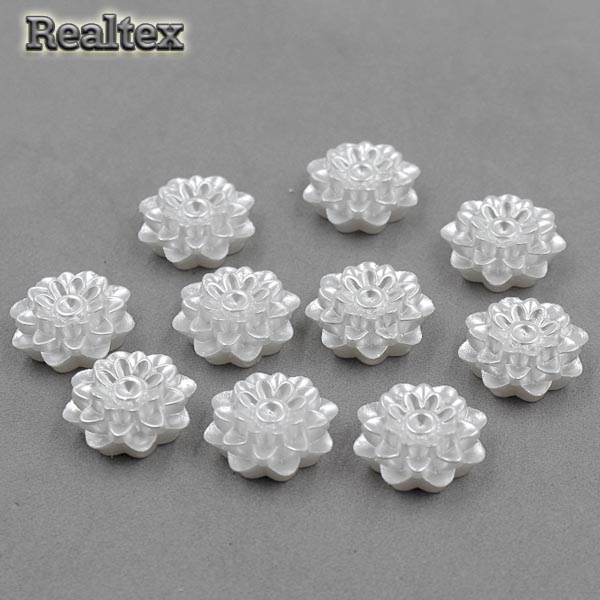 Полу-бусы пришивные Астра 19мм (20гр) цв.белый