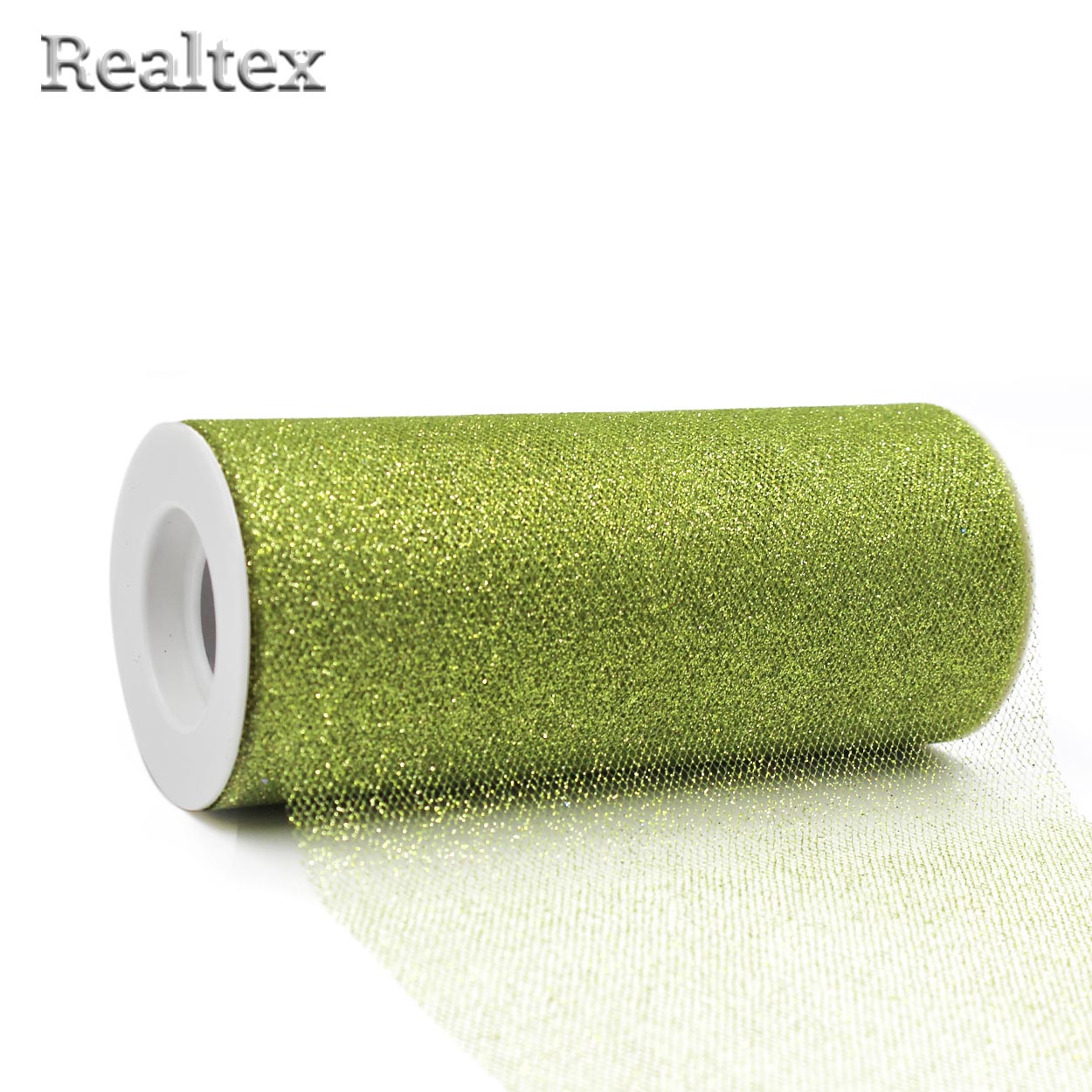 Фатин с глиттером средней жесткости RS ш.150мм цв.18 фисташка