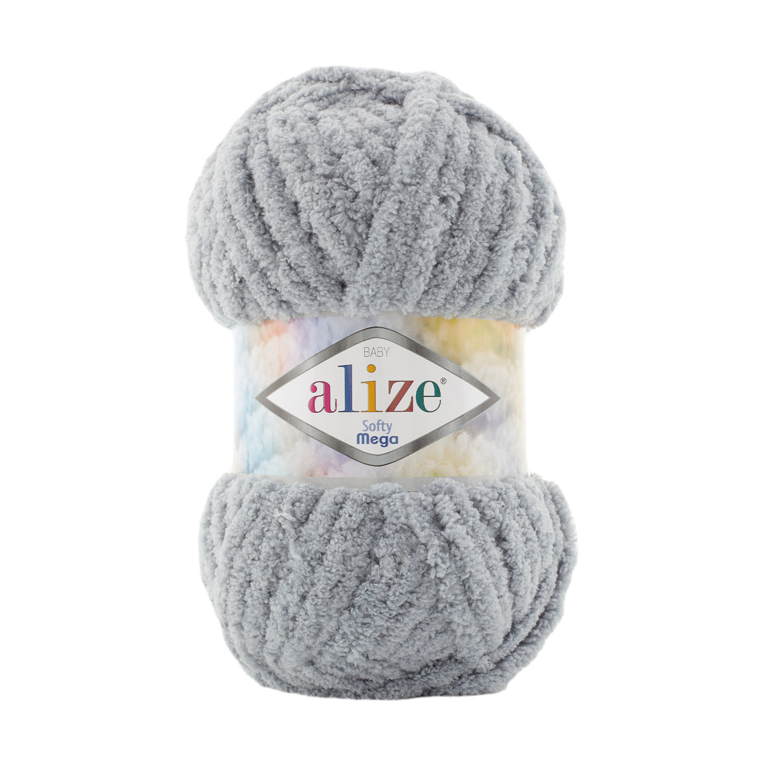 Пряжа Alize "Softy Mega" (100гр) цв.428 средне-серый