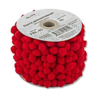 Тесьма декоративная FBL-02 21мм "Blitz" цв.111 красный 