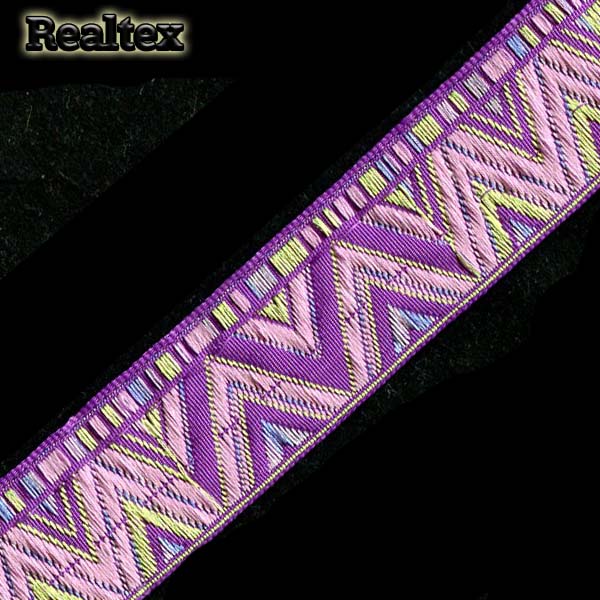 Тесьма жакардовая 32мм с1853г17 рис.8992 (10м) цв.сиреневый