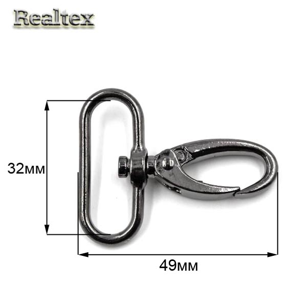 Карабин металлический RS 32*49мм цв.черный никель