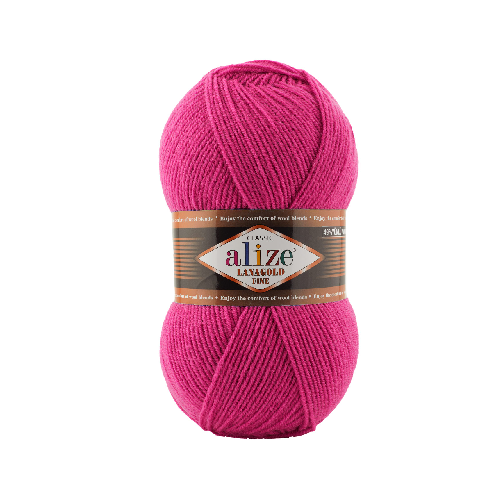 Пряжа Alize "Lana Gold Fine" (100гр) цв.798 бугевиллия