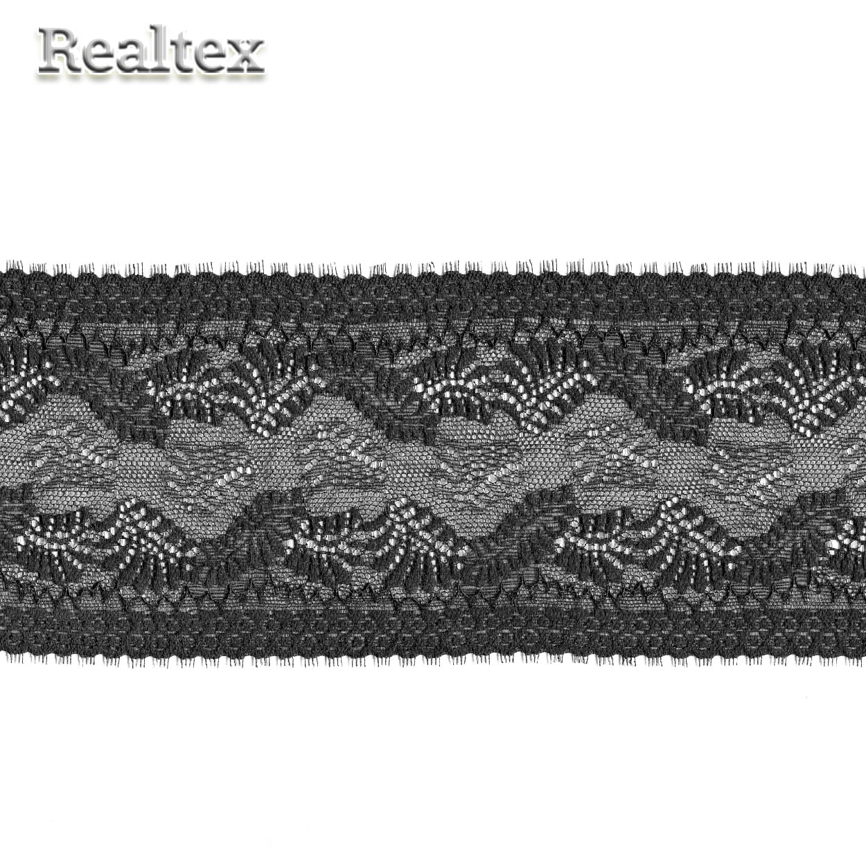 Кружево стрейч Realtex 110мм DY 86106 цв.черный