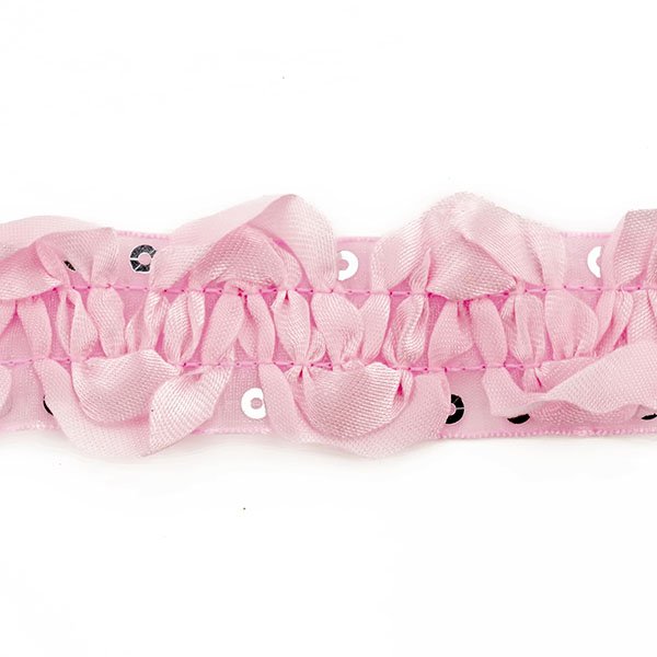 Тесьма с пайетками TBY TH-463 25мм цв.04 розовый