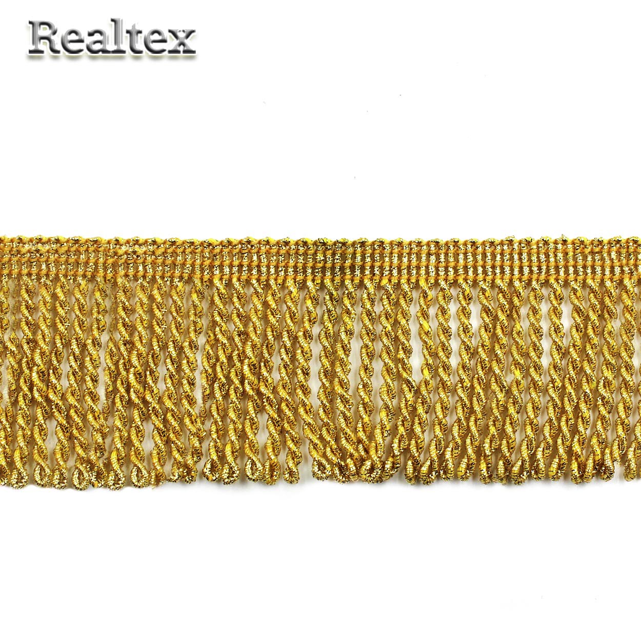 Бахрома Realtex металлизированная 50мм 10460 цв.золото