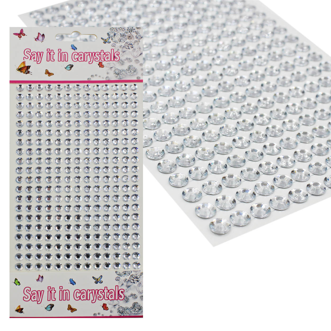 Стразы клеевые акриловые Realtex №7 6мм (блистер) (260шт) цв.кристалл