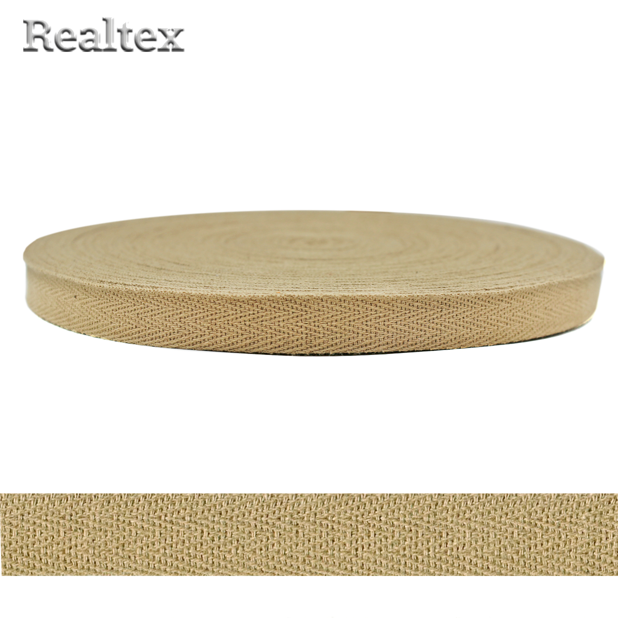 Тесьма киперная 15мм Realtex (50м) цв.10 темно-бежевый