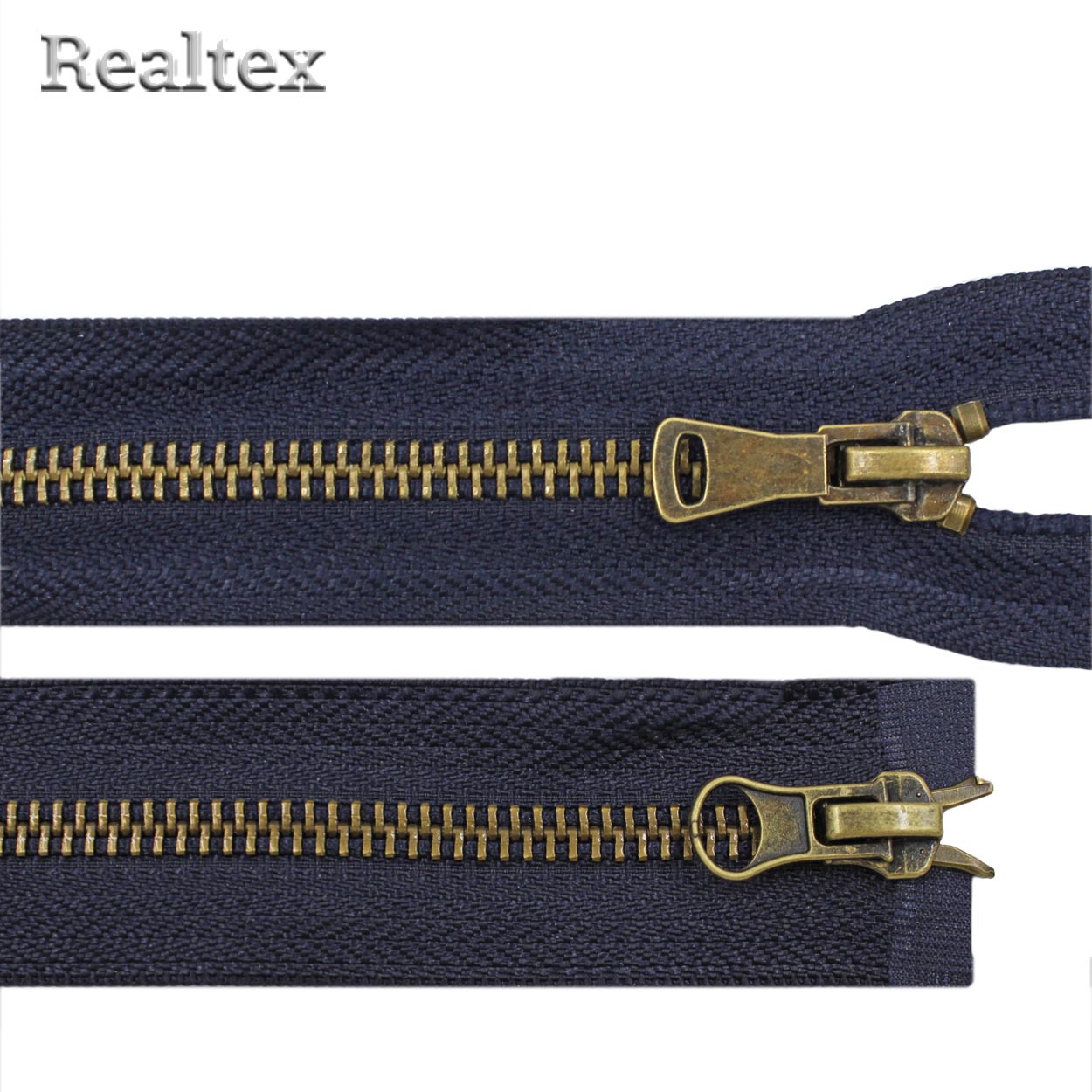 Молния металл Т.5 2замка 85см разъемная цв.антик/233 тёмно-синий