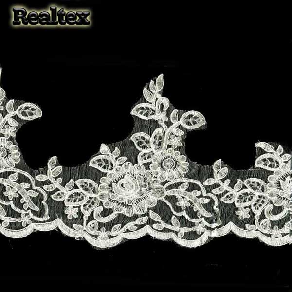 Кружево  свадебное Realtex 180мм 43931 цв.молочный