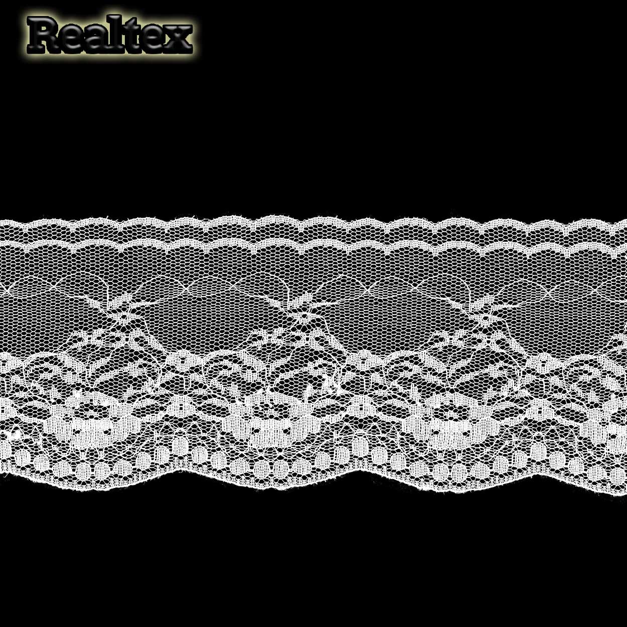 Кружево капроновое Реалтекс 100мм SC 387 (25м) цв.белый