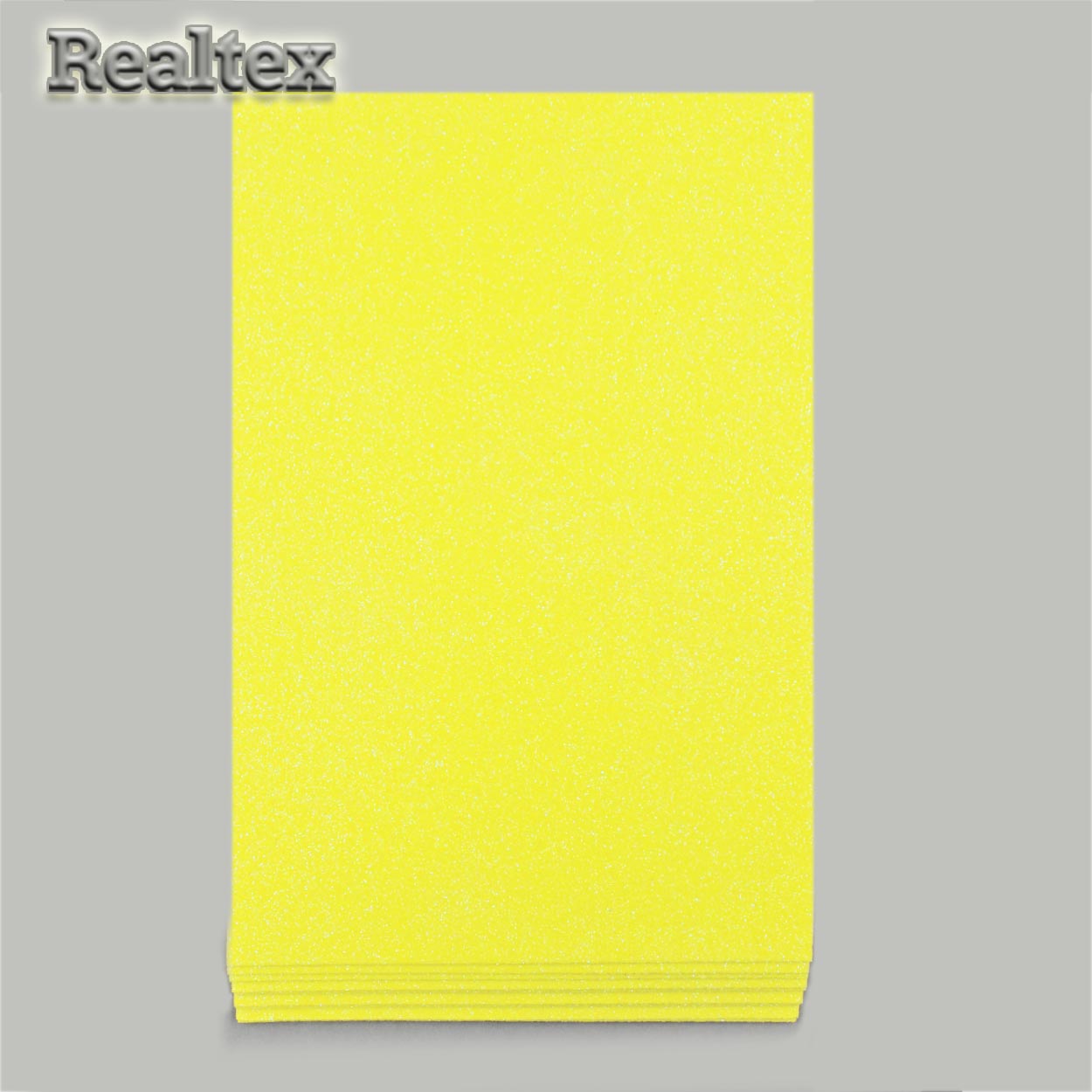 Фоамиран глиттерный Realtex 2мм цв.R07 лимонный AB