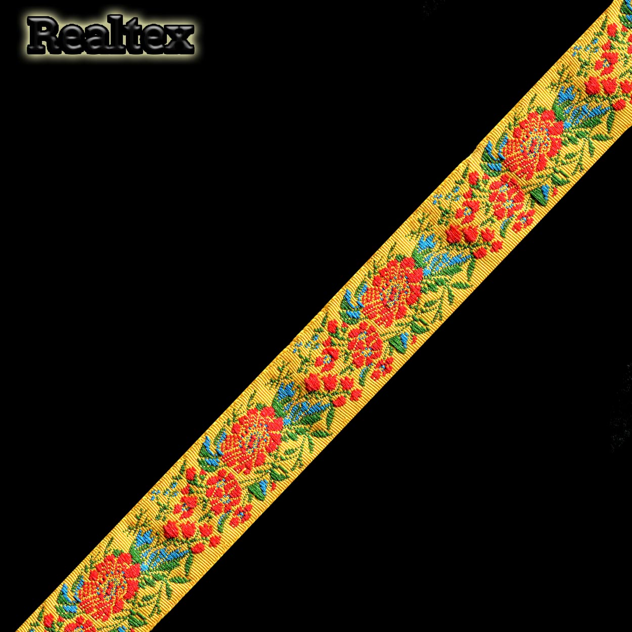 Тесьма жакардовая 24мм с1852г17 рис.8896 (10м) цв.желтый