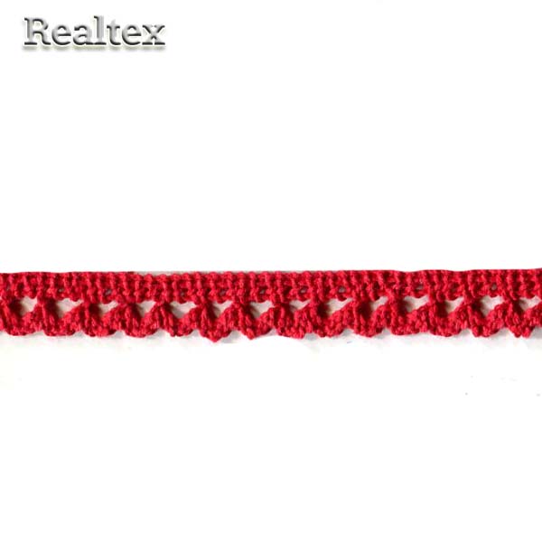 Кружево вязаное  12мм 12.01.086 цв.16 красный